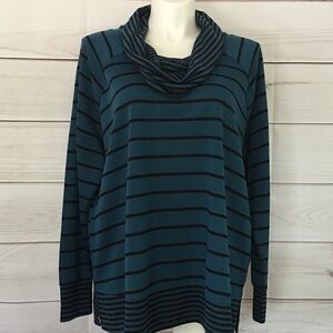 NWT Teal & Black Westbound Cowl Neck Tunic Top Size 2X